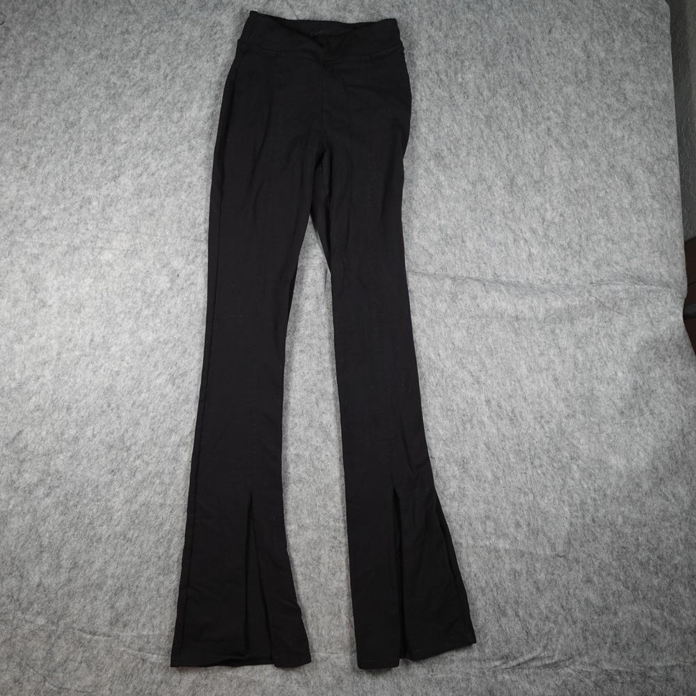 Alo Yoga Pants Women XXS Black Split Hem Flare High Waisted Active Leggings